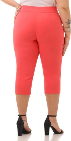 Rekucci Curvy Woman Plus Size Classic Pull-On Stretchy Straight Leg Capri in Saudi Arabia
