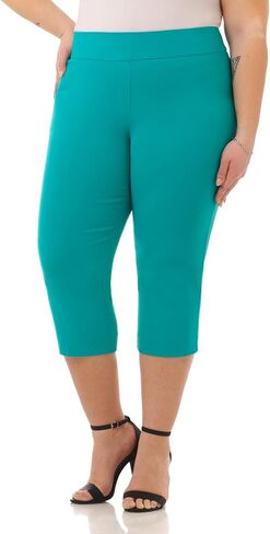Rekucci Curvy Woman Plus Size Classic Pull-On Stretchy Straight Leg Capri in Kuwait
