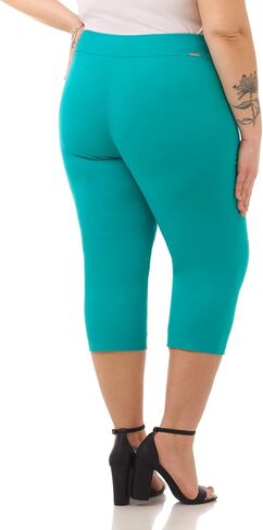 Rekucci Curvy Woman Plus Size Classic Pull-On Stretchy Straight Leg Capri in Kuwait