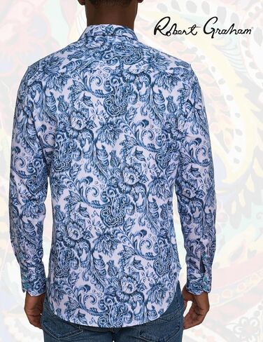 Robert Graham Men Millennium Long Sleeve Button Down Shirt, Teal, Large in Saudi Arabia