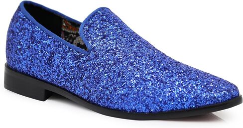 SPK04 Men's Vintage Glitter Dress Loafers Slip On Shoes Classic Tuxedo Dress Shoes in Saudi Arabia