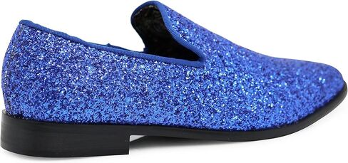 SPK04 Men's Vintage Glitter Dress Loafers Slip On Shoes Classic Tuxedo Dress Shoes in Saudi Arabia