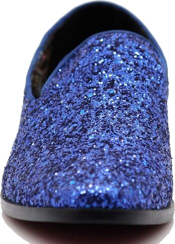 SPK04 Men's Vintage Glitter Dress Loafers Slip On Shoes Classic Tuxedo Dress Shoes in Saudi Arabia