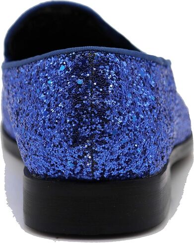 SPK04 Men's Vintage Glitter Dress Loafers Slip On Shoes Classic Tuxedo Dress Shoes in Saudi Arabia