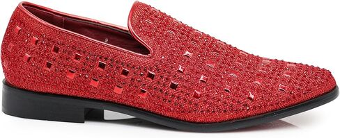 SPK11 Men's Vintage Fashion Rhinestone Designer Dress Loafers Slip On Shoes Classic Tuxedo Dress Shoes in Kuwait