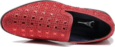 SPK11 Men's Vintage Fashion Rhinestone Designer Dress Loafers Slip On Shoes Classic Tuxedo Dress Shoes in Kuwait