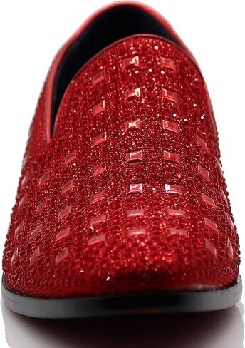SPK11 Men's Vintage Fashion Rhinestone Designer Dress Loafers Slip On Shoes Classic Tuxedo Dress Shoes in Kuwait