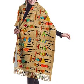 GregTins African American Women Scarf Womens Warm Long Shawl Wraps Large Scarves Knit Cashmere Fringed Scarf Blanket Scarf Mothers Day Gifts in Saudi Arabia