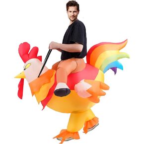 Gardentime نفخ زي الديك ركوب على الدجاج زي الكبار مضحك هالوين الحيوان تفجير ازياء للرجال النساء حزب تأثيري in Kuwait