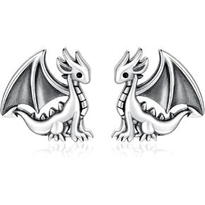 925 Sterling Silver Dragon Earrings Stud Hypoallergenic Jewelry Gifts for Women Girls Teens