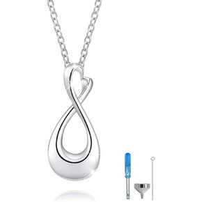 IOHUPCI الفضة الاسترليني إنفينيتي أوف الحب الخلود التذكاري جرة قلادة دائما معي مجوهرات حرق الجثث قلادة القلائد للرماد (INFINITY) in Kuwait