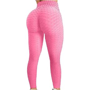 PARTSQUEEN Fashion Jacquard Bubble Ladies High Waist Yoga Pants Tummy Control Exercise Leggings Fitness Hip Lifting in Saudi Arabia