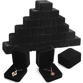 Sureio 24 Pcs Jewelry Box for Necklace Pendant Box 3.35 x 2.75 x 1.57 Inch Necklace Box Gift for Jewelry Display Proposal (Coffee)
