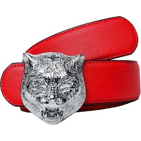 Yuangu Men's Big Tiger Buckle 38-mm Top Layer Cowhide Leather Belt in Saudi Arabia