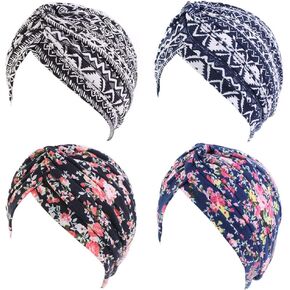 beauty YFJH Women's Cotton Turban Head Wrap Cancer Chemo Beanies Cap Headwear Cap Bonnet Hair Loss Hat in Saudi Arabia