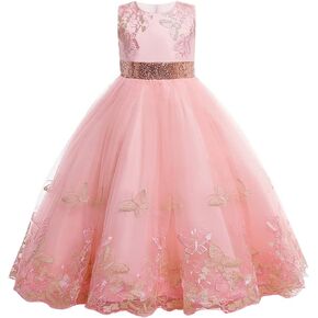 Flower Girls Vintage Floral Boho Lace 3/4 Sleeves Maxi Dress Wedding Princess Party Communion Evening Formal Dance Gown
