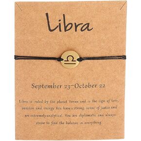FUTIMELY Gold/Silver Zodiac Couple Bracelet for Women Teen Girls,Hand Made Stainless Steel Astrology Constellation Bracelet/Anklet Friendship Promise Jewelry Gift Card
