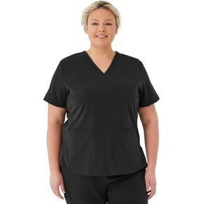 افي. سترة نسائية من Lex بثلاثة جيوب ورقبة على شكل حرف V باللون الرمادي، مقاس S in Kuwait