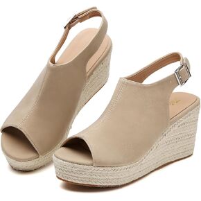 Tilocow Espadrilles Wedges for Women Open Toe Ankle Strap Platform Dressy Casual Sandals Travel Slides