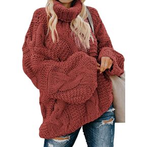 Dokotoo Womens 2023 Loose Oversized Casual Turtle Neck Sweater Pullover Top