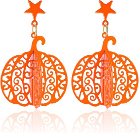 سقوط الأقراط للنساء الأقراط اليقطين تتدلى الأقراط للنساء اليدوية الشكر الأقراط مجوهرات للنساء عطلة الأقراط هدايا عيد الهالوين الزي الطرف in Kuwait