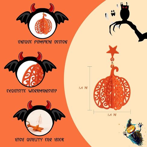 سقوط الأقراط للنساء الأقراط اليقطين تتدلى الأقراط للنساء اليدوية الشكر الأقراط مجوهرات للنساء عطلة الأقراط هدايا عيد الهالوين الزي الطرف in Kuwait