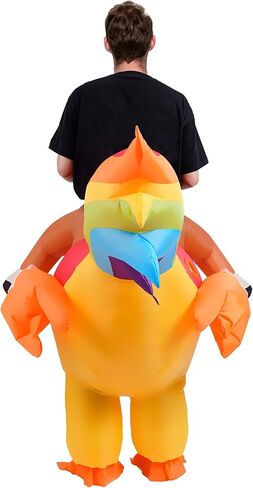 Gardentime نفخ زي الديك ركوب على الدجاج زي الكبار مضحك هالوين الحيوان تفجير ازياء للرجال النساء حزب تأثيري in Kuwait