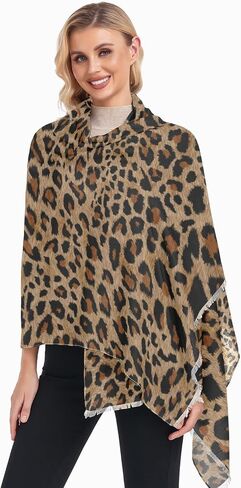 Women's Shawls Wraps for Evening Dresses Scarves Scarf Pashminas Cheetah Leopard Print Animal Party Lightweight Fashion Large in Saudi Arabia