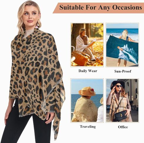 Women's Shawls Wraps for Evening Dresses Scarves Scarf Pashminas Cheetah Leopard Print Animal Party Lightweight Fashion Large in Saudi Arabia