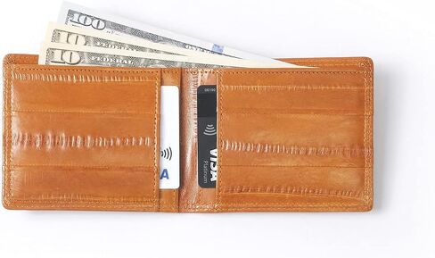 OROM EEL SKIN LEATHER SLIM WALLET (black) in Saudi Arabia