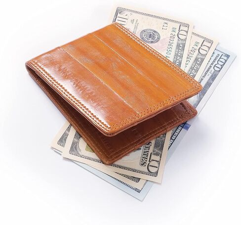 OROM EEL SKIN LEATHER SLIM WALLET (black) in Saudi Arabia