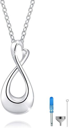 IOHUPCI الفضة الاسترليني إنفينيتي أوف الحب الخلود التذكاري جرة قلادة دائما معي مجوهرات حرق الجثث قلادة القلائد للرماد (INFINITY) in Kuwait