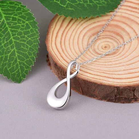 IOHUPCI الفضة الاسترليني إنفينيتي أوف الحب الخلود التذكاري جرة قلادة دائما معي مجوهرات حرق الجثث قلادة القلائد للرماد (INFINITY) in Kuwait