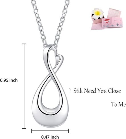 IOHUPCI الفضة الاسترليني إنفينيتي أوف الحب الخلود التذكاري جرة قلادة دائما معي مجوهرات حرق الجثث قلادة القلائد للرماد (INFINITY) in Kuwait