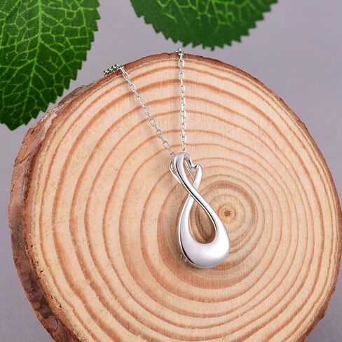 IOHUPCI الفضة الاسترليني إنفينيتي أوف الحب الخلود التذكاري جرة قلادة دائما معي مجوهرات حرق الجثث قلادة القلائد للرماد (INFINITY) in Kuwait