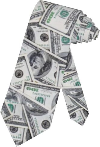 SARA NELL American Money ربطة عنق للرجال 100 مائة دولار بيل، أربطة عنق منسوجة نحيفة للرجال in Saudi Arabia