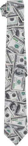 SARA NELL American Money ربطة عنق للرجال 100 مائة دولار بيل، أربطة عنق منسوجة نحيفة للرجال in Saudi Arabia