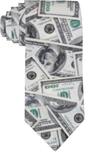 SARA NELL American Money ربطة عنق للرجال 100 مائة دولار بيل، أربطة عنق منسوجة نحيفة للرجال in Saudi Arabia