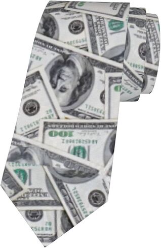 SARA NELL American Money ربطة عنق للرجال 100 مائة دولار بيل، أربطة عنق منسوجة نحيفة للرجال in Saudi Arabia