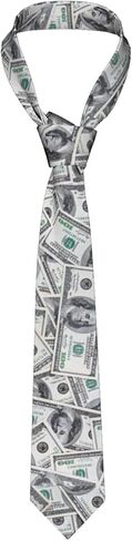 SARA NELL American Money ربطة عنق للرجال 100 مائة دولار بيل، أربطة عنق منسوجة نحيفة للرجال in Saudi Arabia
