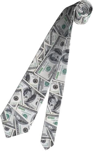 SARA NELL American Money ربطة عنق للرجال 100 مائة دولار بيل، أربطة عنق منسوجة نحيفة للرجال in Saudi Arabia