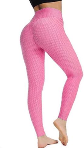 PARTSQUEEN Fashion Jacquard Bubble Ladies High Waist Yoga Pants Tummy Control Exercise Leggings Fitness Hip Lifting in Saudi Arabia