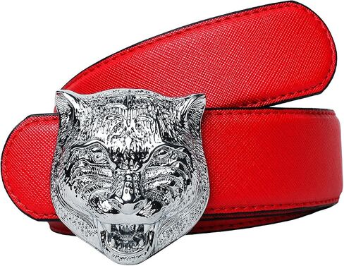 Yuangu Men's Big Tiger Buckle 38-mm Top Layer Cowhide Leather Belt in Saudi Arabia