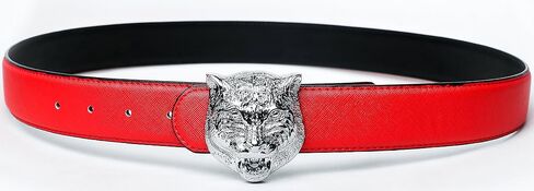 Yuangu Men's Big Tiger Buckle 38-mm Top Layer Cowhide Leather Belt in Saudi Arabia