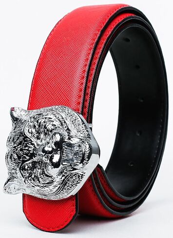 Yuangu Men's Big Tiger Buckle 38-mm Top Layer Cowhide Leather Belt in Saudi Arabia