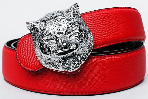 Yuangu Men's Big Tiger Buckle 38-mm Top Layer Cowhide Leather Belt in Saudi Arabia