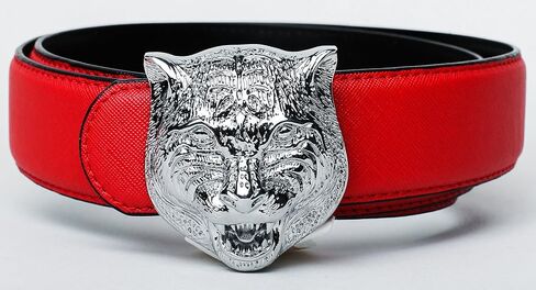 Yuangu Men's Big Tiger Buckle 38-mm Top Layer Cowhide Leather Belt in Saudi Arabia