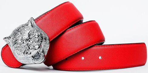 Yuangu Men's Big Tiger Buckle 38-mm Top Layer Cowhide Leather Belt in Saudi Arabia