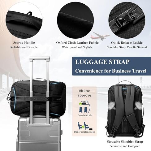 UBORSE Slim Business Travel Backpack for Men 15.6 Inch Business Laptop Backpack 3 in 1 Water Resistant High Tech Backpack with Removable Buckle for Work in Kuwait