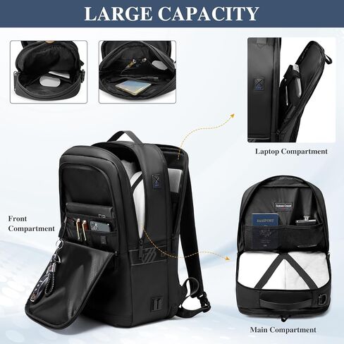 UBORSE Slim Business Travel Backpack for Men 15.6 Inch Business Laptop Backpack 3 in 1 Water Resistant High Tech Backpack with Removable Buckle for Work in Kuwait